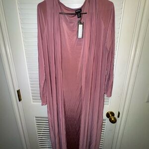 Rose Colored Bandeau Midi Dress and Duster Matching Set